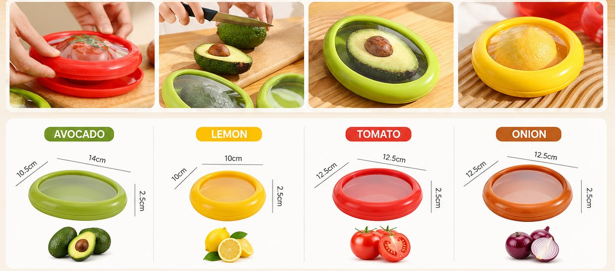 Reusable Fruit Vegetable Keepers Set of 4, Fridge Food Storage Saver