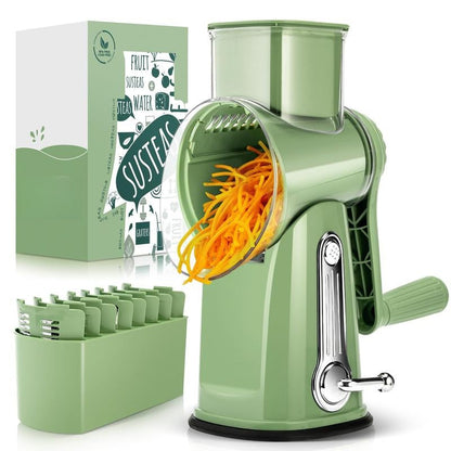 SUSTEAS Rotary Cheese Grater with 5 Blades & Suction Base