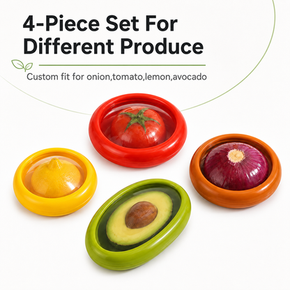 Reusable Fruit Vegetable Keepers Set of 4, Fridge Food Storage Saver