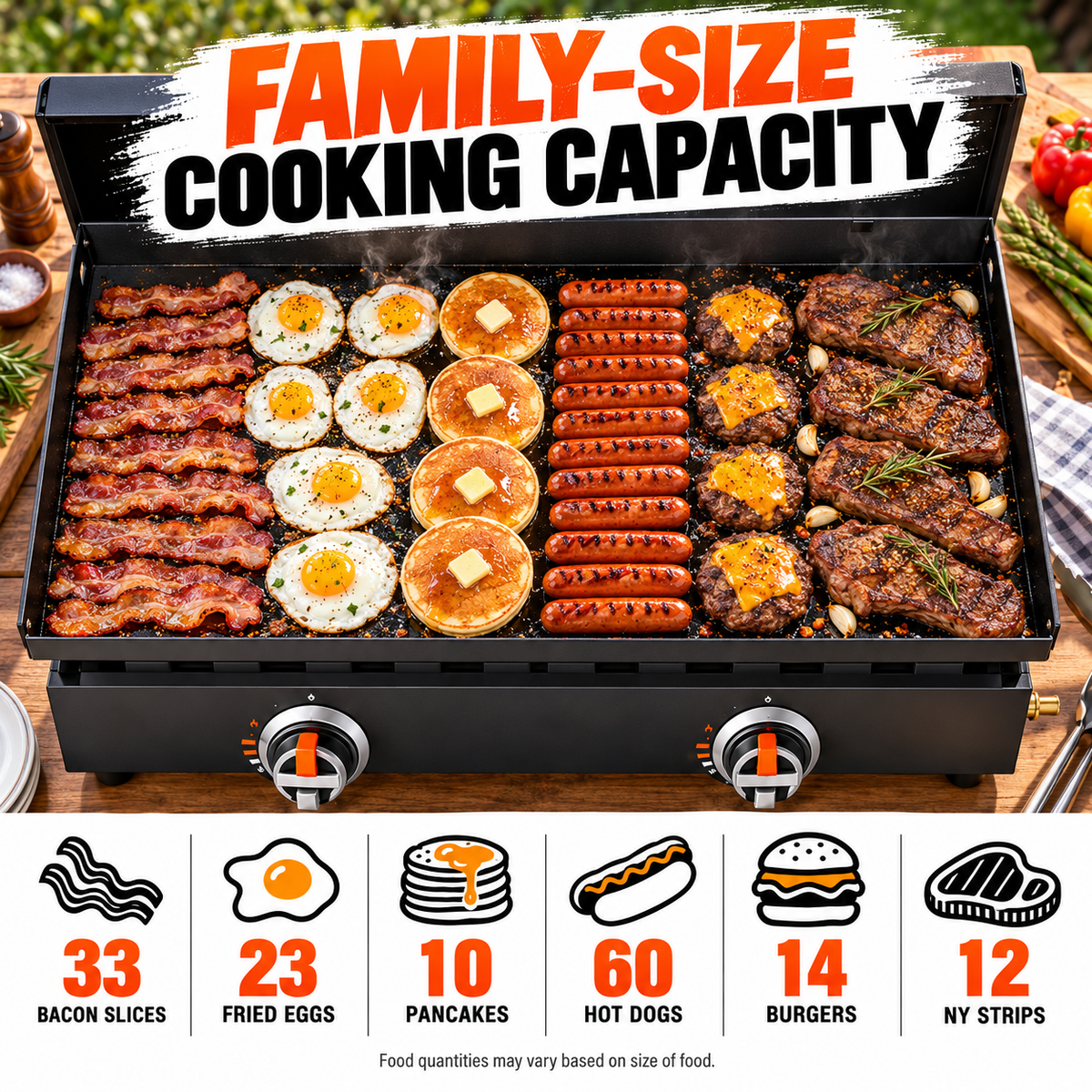 Portable Tabletop Flat Top Griddle | Choose Indoor Electric or Outdoor LPG Propane Model, Dual Independent Heat Zones with Complete Accessory Bundle